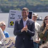 Congressman Ryan applauds as he introduces legislation for clean, air and water for all.